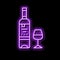 pinot grigio white wine neon glow icon illustration