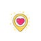 Pinpoint with heart, dating icon
