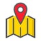 Pinpoint on map filled outline icon, geolocation
