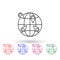 Pins on the globe multi color icon. Simple thin line, outline vector of navigation icons for ui and ux, website or mobile