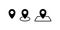 Pins location icons set simple design