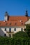 Pinsk, Belarus.The bell tower and the building of the Assumption Cathedral of the Blessed Virgin Mary in Pinsk