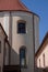 Pinsk, Belarus.The bell tower and the building of the Assumption Cathedral of the Blessed Virgin Mary in Pinsk