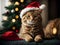 Pint-Sized Purr-fection: Little Cat Wearing Santa Hat Steals Hearts