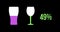 Pint and wine glass shapes and numbers filling up with colours 4k