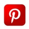 Pinterest logo icon in red social media icon element vector on white background