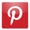 Pinterest logo icon in red social media icon element vector on white background