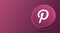 Pinterest logo minimal design on the round button 3d render. Social media icon