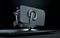 Pinterest social icon 3d render on dark background