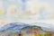 Pintings colorful mountain range and sky cloud in abstract background