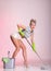 Pinup girl Woman housewife cleaner portrait