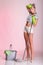 Pinup girl Woman housewife cleaner portrait