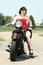 Pinup Woman and Motorcycle