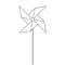 Pinwheel. Children\'s toy rotating in the wind. Spinner in the style of the line.