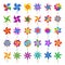 Pinwheel. Colored windmill toys attractions for kids recent vector rotating spinners recent vector cartoon set