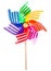 Pinwheel toy windmill multicolor garden wind spinner on white Image included clipping path