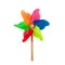 Pinwheel toy windmill multicolor toy wind spinner on whie