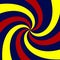 Pinwheel twirl bend blue red yellow clean