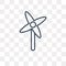 Pinwheel vector icon isolated on transparent background, linear