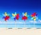 Pinwheels Beach Sky Sand Cloud Bright Concept