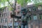 Pioneer Square Plaza in downtown Seattle, Washington, featuring Iron Pergola and Tlingit Indian Totem