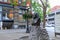 Pioneer Square Plaza in downtown Seattle, Washington, featuring Iron Pergola and Tlingit Indian Totem