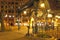 Pioneer square in Seattle at early spring night. Empty street.