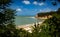 Pipa, Brazil. October 28, 2019. View of Madeiro beach in Pipa. Many vacationers surf in the paradise