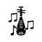 Pipa instrument black glyph icon