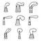 pipe factory production icons set. hand drawing object in isolation