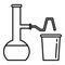 Pipe flask glass lab icon, outline style