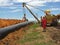 Pipe Laying Operation at Gas Pipeline Construction