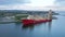 Pipe Laying Vessel Docked at Port Aerial View
