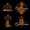 Pipe mens club vector gentlemen logos set