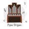 Pipe organ clipart cartoon style. Wooden church organ flat vector illustration. Ancient Greek musical instrument steam organ