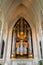 The pipe organ of Hallgrimskirkja church in Reykjavik