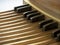 Pipe organ pedal keyboard close view