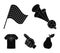 Pipe, uniform and other attributes of the fans. Fans set collection icons in black style vector symbol stock illustration