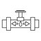 Pipe with valves icon, outline style