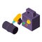 Pipe welding icon, isometric style