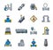 Pipeline, gas, oil industry color vector icons