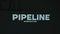 Pipeline Infrastructure inscription on black background. Graphic presentation with oil platform symbol and charging