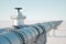 The pipeline on a light background, the transportation of oil and gas through pipes. Technology, politics, raw materials,