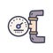 pipeline pressure gauge color vector doodle simple icon