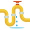 Pipeline repair leakage emergency water leak vector illustration