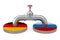 Pipeline between Russia and Germany on white background. Isolated 3D illustration