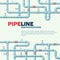 Pipeline vector background in flat style. Pipes with taps and gauges