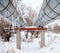 Pipelines with icicles hanging from the pipes