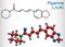 Piperine, C17H19NO3 molecule. It is alkaloid isolated from the plant Piper nigrum. It has role as plant metabolite, food component