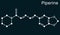 Piperine, C17H19NO3 molecule. It is alkaloid isolated from the plant Piper nigrum. It has role as plant metabolite, food component